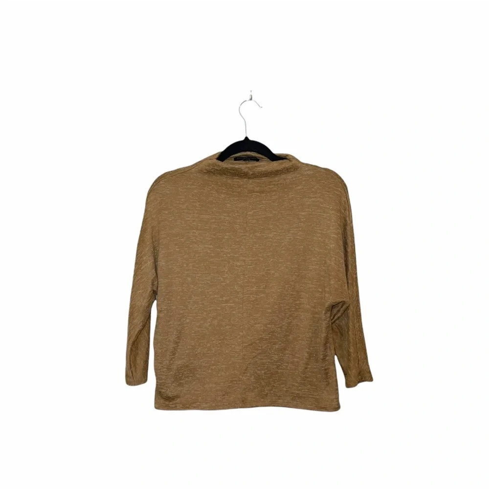 Banana Republic Mock Neck Thin Sweater Dark Tan Soft Knit XXsmall Petite Women’s